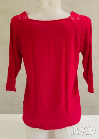 Червена дамска блуза с дантела марка Eldar , снимка 4 - Блузи с дълъг ръкав и пуловери - 22515544