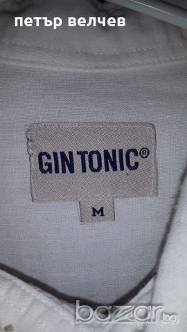 Gin tonik-бяла мъжка риза M, снимка 2 - Ризи - 20054354