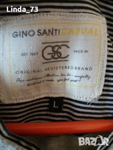 Мъж.тениска-"GINO SANTI"-/памук/-св.сива. Закупена от Италия., снимка 3 - Тениски - 21860748