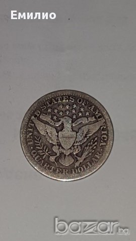 25 Cents.Quarter Dollar Barber 1910 Silver, снимка 4 - Нумизматика и бонистика - 16614204