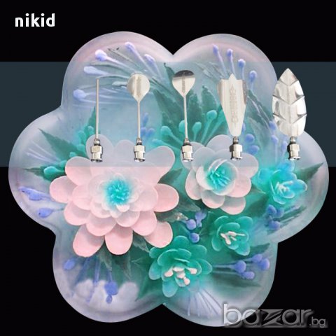 5 бр метални пера инжекция за желиран десерт декорация и украса