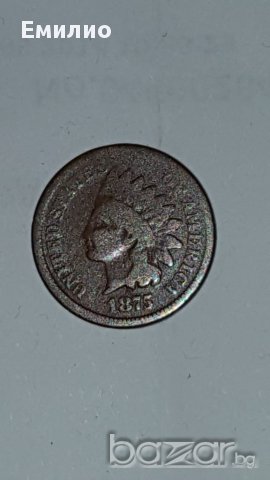1 CENT 1875 INDIAN HEAD Philadelphia Mint, снимка 1 - Нумизматика и бонистика - 16605134