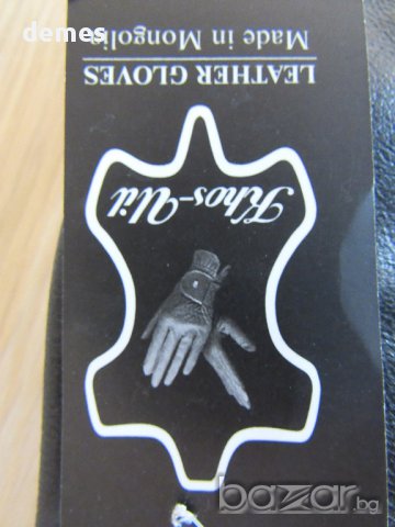 Черни дамски кожени ръкавици с подплата от естествена кожа, нови , снимка 3 - Шапки - 16073943