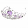 Сребриста пластмасова детска корона коронка с камък сърце за принцеса София Рапунцел Елза  , снимка 2