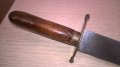 Стар нож индия-30см-дърво/метал/месинг-внос швеицария, снимка 7