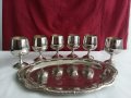 Посребрени чашки за ракия с поднос, снимка 2