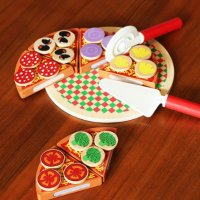 Wood Pizza ПИЦА ОТ ДЪРВО за деца всички дървени играчки на изгодни цени, снимка 5 - Образователни игри - 25014980