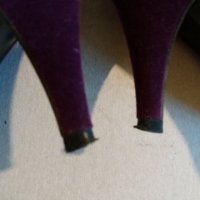 Дам.обувки-/изк.велур/-№38-цвят-тъм.лилави. Закупени от Италия., снимка 11 - Дамски обувки на ток - 22385893