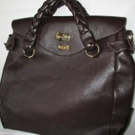 ЕСТЕСТВЕНА КОЖА на BELLA MILLA-ITALY - голяма кафява дамска чанта, снимка 1 - Чанти - 12856245