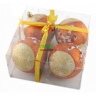 Комплект цветни коледни топки за окачване на елха, декорирани с брокат. , снимка 2 - Коледни подаръци - 16203196
