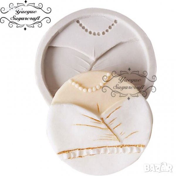 Дамско Деколте бюст гърди  бал сватба силиконов молд форма декорация торта фондан украса мъфини, снимка 1