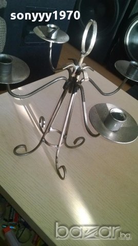 Голям метален свещник-36/36см-внос швеицария, снимка 8 - Антикварни и старинни предмети - 13487854