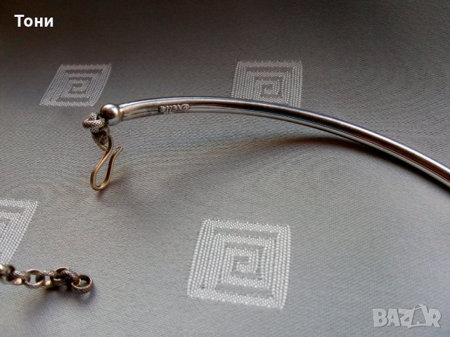 Сребърно колие с естествени камъни Oxette, снимка 6 - Колиета, медальони, синджири - 25842315