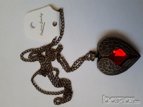 НАЛИЧНО Колие сърце с ангелски криле, снимка 2 - Други - 20527661