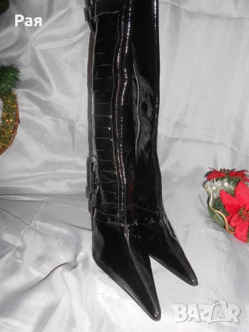 Елегантни ботуши лак и кожа на фирма Luichiny , снимка 14 - Дамски ботуши - 23847465