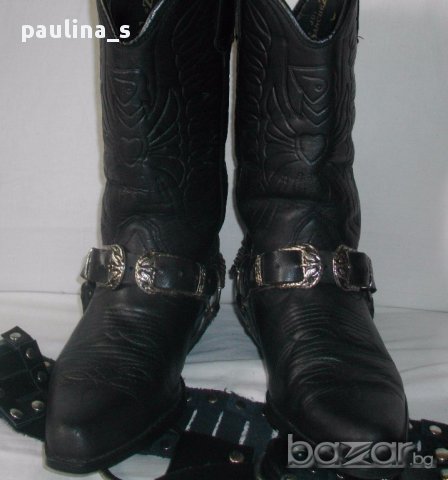 Vintage / Винтидж / Уникални боти от бизонски бокс "Joe Sanchez" genuine leather / естествена кожа , снимка 2 - Дамски боти - 14614539