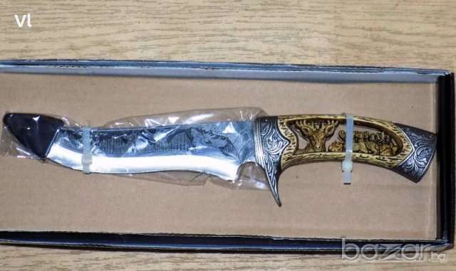 Колекцонерски ловен нож -180 / 310 - 5 модела ( Елен, Мечка, Вълк, Орел, Дракон), снимка 3 - Ножове - 19109809