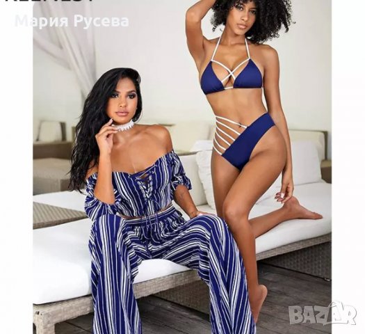 Тъмно син бански изрязан , снимка 5 - Бански костюми - 22307188