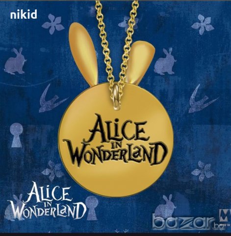 Алиса в страната на чудесата колие медальон часовник , снимка 3 - Колиета, медальони, синджири - 19647395