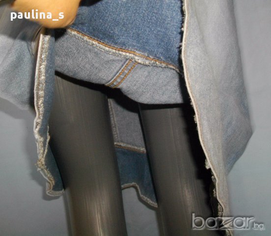 Уникална дънкова пола с асиметричен волан ”Cross Jeans” The original brand, снимка 8 - Поли - 15125425