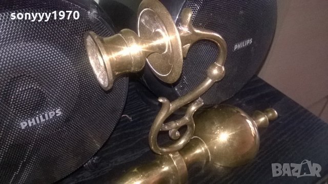 масивен стенен свещник-30х20см-внос швеицария, снимка 4 - Антикварни и старинни предмети - 21912112