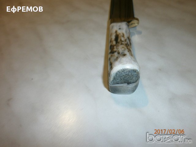 нож с бронзов гард и рогова дръжка, снимка 3 - Ножове - 17371313