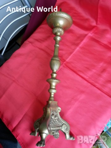 Стар Голям Църковен БРОНЗОВ Свещник, снимка 6 - Антикварни и старинни предмети - 25220360