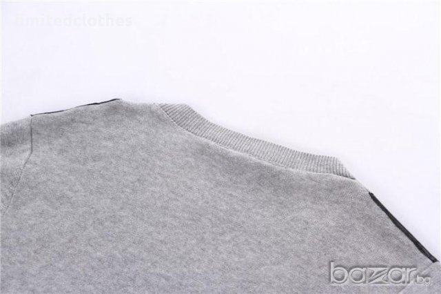 PHILIPP PLEIN GREY LEATHER SKULL Мъжка Жилетка тип Пуловер size M, снимка 11 - Пуловери - 9069376