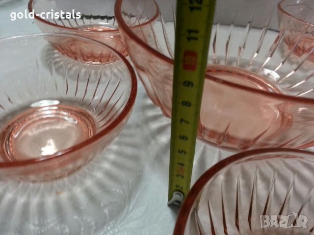 Стари стъклени купички розово стъкло, снимка 9 - Сервизи - 24077757