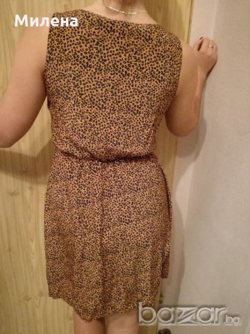 Кафява рокля с леопардов принт, снимка 4 - Рокли - 20058768