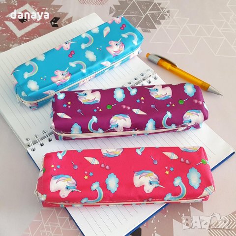 Несесер за училище за момичета Еднорог ученически несесер за моливи