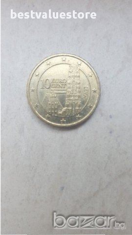 10 Евроцента 2007г. 2007 10 Cent Euro Coin KM# 213 Shön# 231, снимка 2 - Нумизматика и бонистика - 15298302