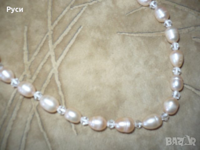 Колие от нежно-розови перли, снимка 2 - Колиета, медальони, синджири - 22672145