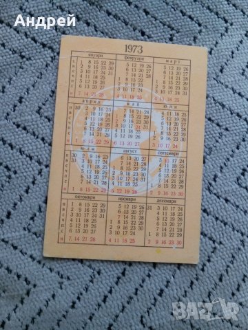 Календарче ЗМС Андон Николов 1973, снимка 2 - Колекции - 24717122