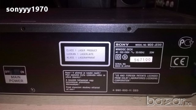 Sony mds-je510 minidisc deck-made in japan-внос швеицария, снимка 7 - Ресийвъри, усилватели, смесителни пултове - 14960410