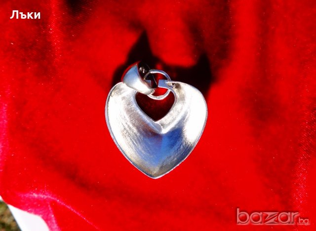 Сребърна висулка сърце., снимка 2 - Колиета, медальони, синджири - 19272850