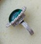 Винтидж / Рядка находка / Сребърен пръстен с кабошон емералд  / Антика / берковски ръчен филигран!  , снимка 3
