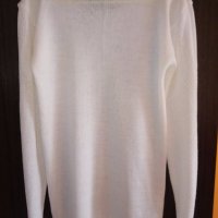бяла блуза машино плетиво, снимка 2 - Блузи с дълъг ръкав и пуловери - 19960942