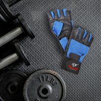 Фитнес ръкавици с накитници естествена кожа модел Blue, снимка 2 - Спортна екипировка - 22240484