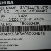 Toshiba SATELLITE L670-1H1, снимка 4 - Части за лаптопи - 26157957