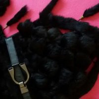 Луксозно дамско пончо естествен черен косъм , снимка 5 - Якета - 22848369