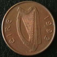 1 пени 1992, Ирландия, снимка 2 - Нумизматика и бонистика - 14453367