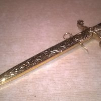 нож сабя-златна кама с ножница-метални-38х11см-внос швеицария, снимка 2 - Колекции - 23662044