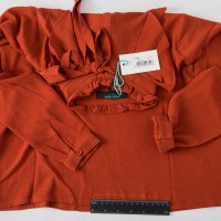 Дамска блуза цвят керемида марка Fever City - L, снимка 4 - Блузи с дълъг ръкав и пуловери - 23165827