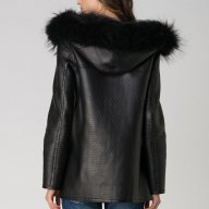ПРОМО 🍊 GIORGIO PARIS cuirs et fourrures 🍊 Черно кожено дамско яке нов с етикети, снимка 4 - Якета - 16476876