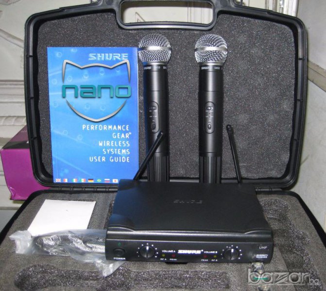 Микрофони Shure Sm 58 Vocal Nano artist Uhf - с куфар, снимка 1
