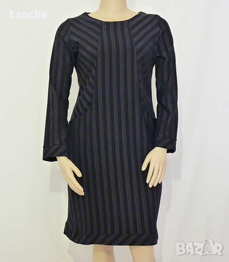 Нови Рокли в сиво и черно райе - М, L,  XL, снимка 1