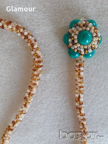 Колие от зелен хаулит и мъниста, снимка 7 - Колиета, медальони, синджири - 19040154