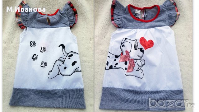 Рокля "Далматинче" 1-2-3-4-5 години, снимка 3 - Бебешки рокли - 17292440