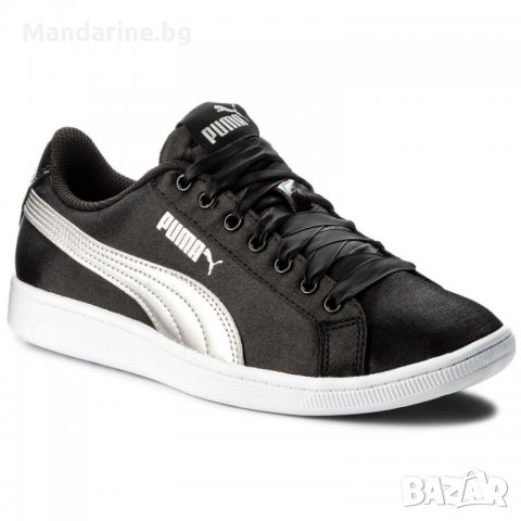 ПРОМО 🍊 PUMA № 38 🍊 Дамски обувки със сатениран ефект BLACK&SILVER нови с кутия, снимка 2 - Маратонки - 25358811